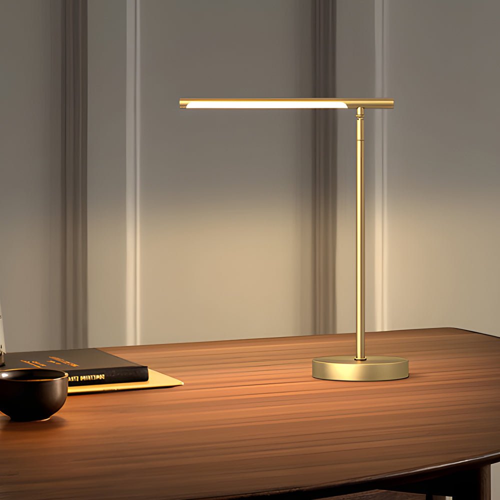 Linear Table Light Copper LED Adjustable Angle Lamp