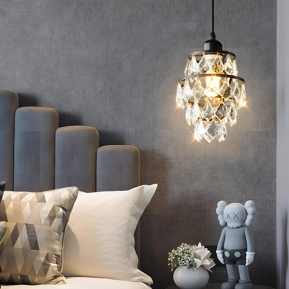 Mini Crystal Pendant Light Modern Metal Ceiling Light