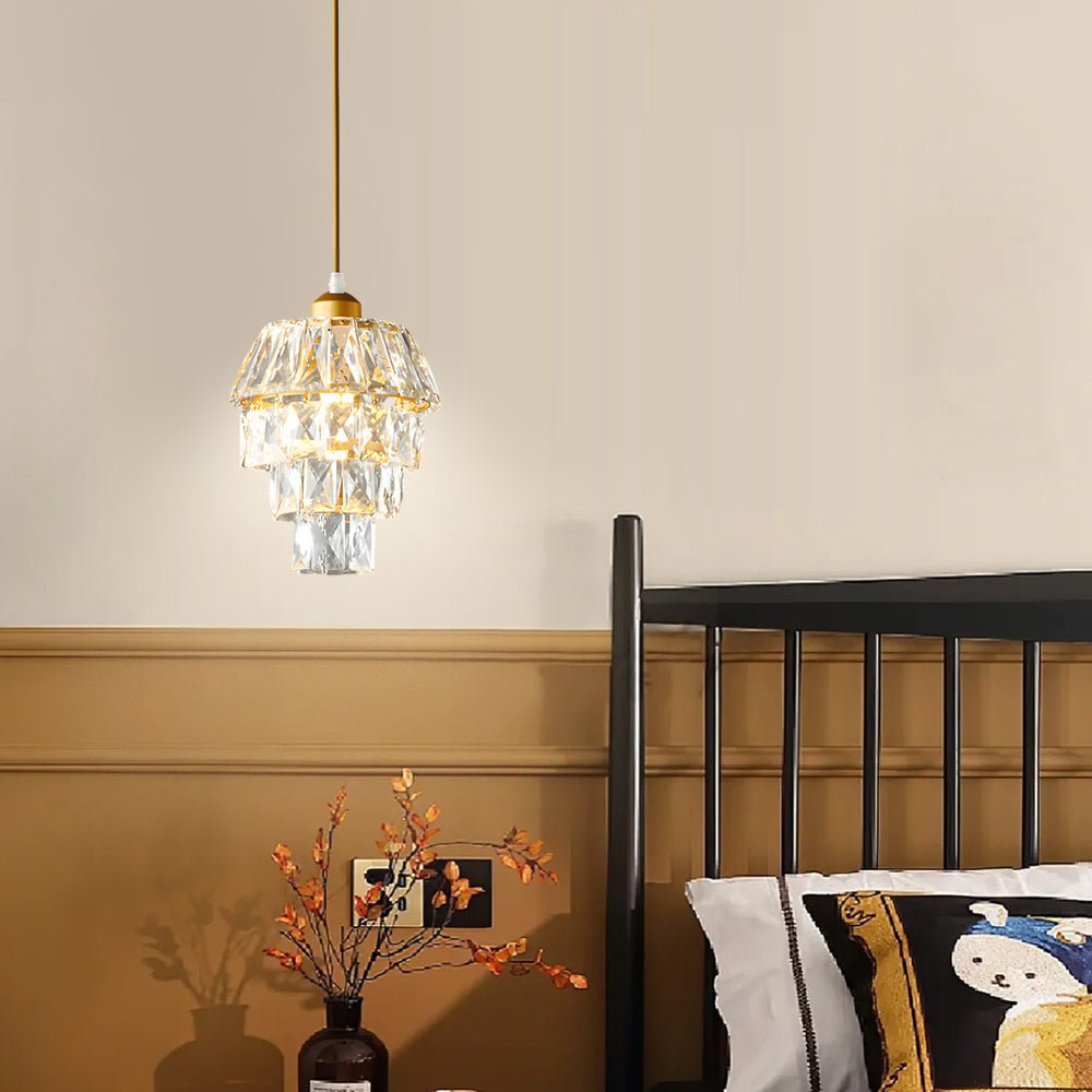Mini Crystal Pendant Light Modern Metal Ceiling Light