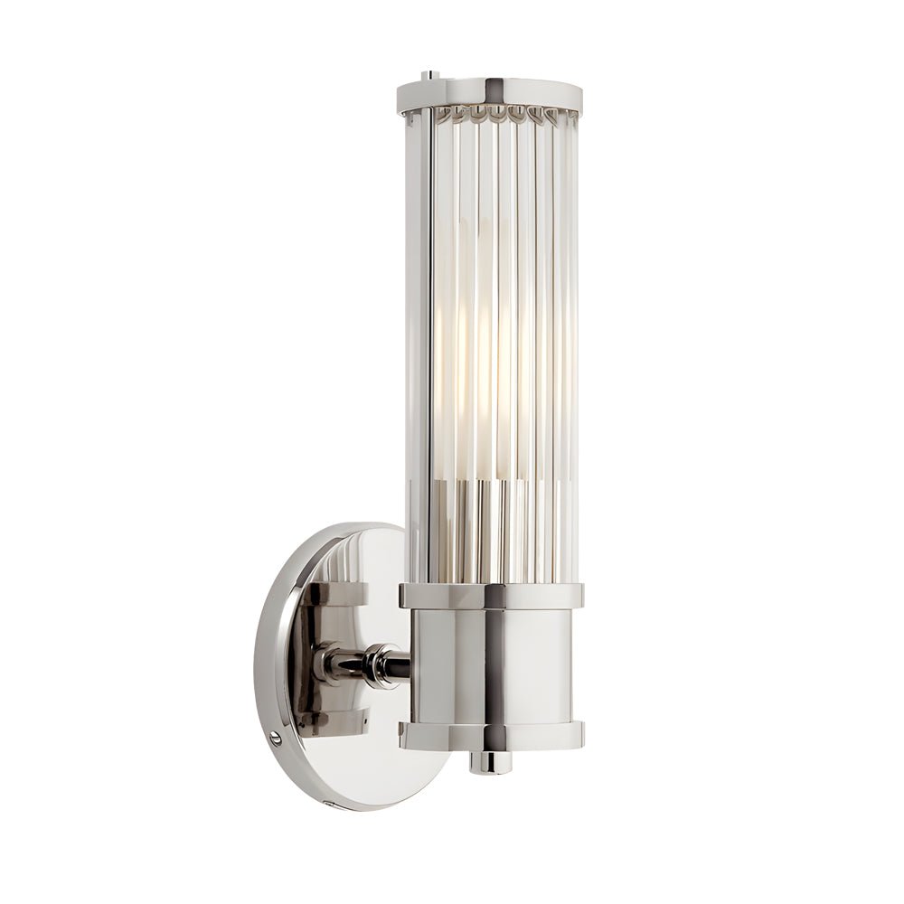 Modern Chrome/Gold Wall Sconce with Cylinder Clear Glass Shade