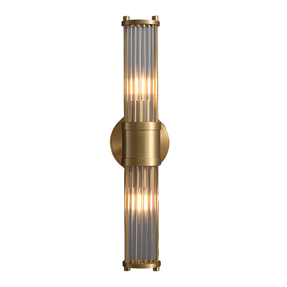 Modern Chrome/Gold Wall Sconce with Cylinder Clear Glass Shade