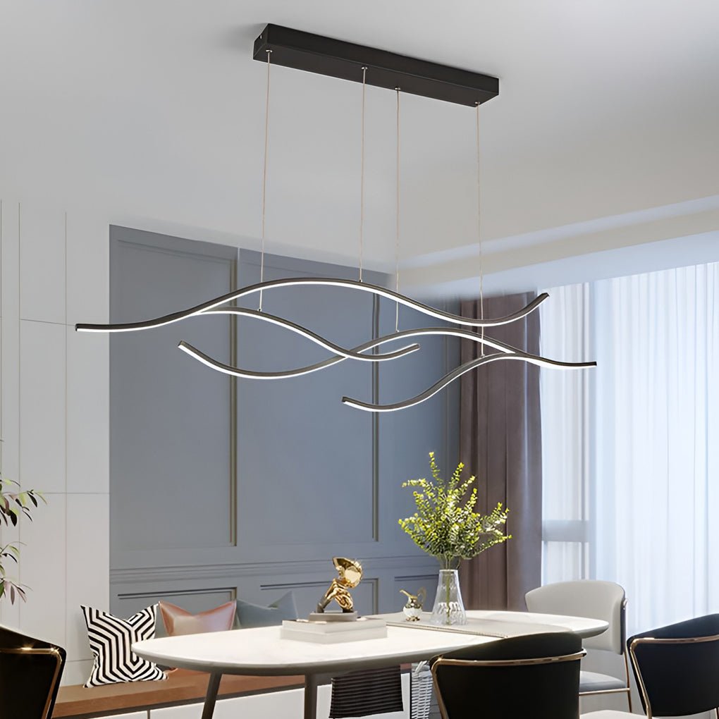 Modern Kitchen Bundle: Wave Linear Light, Pendants & Cabinet Light