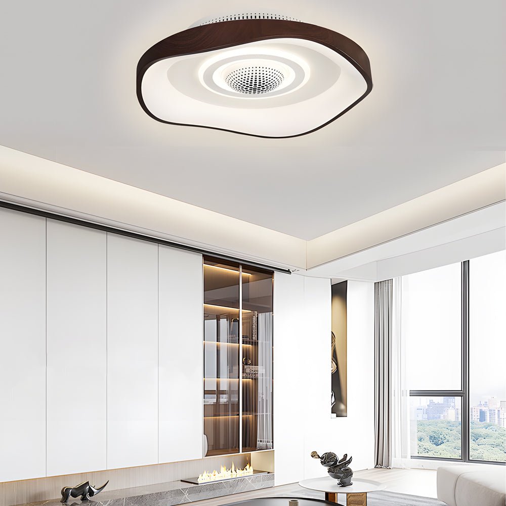 [Open-Box]20'' Modern Round Bladeless Ceiling Fan with Dimmable LED Light