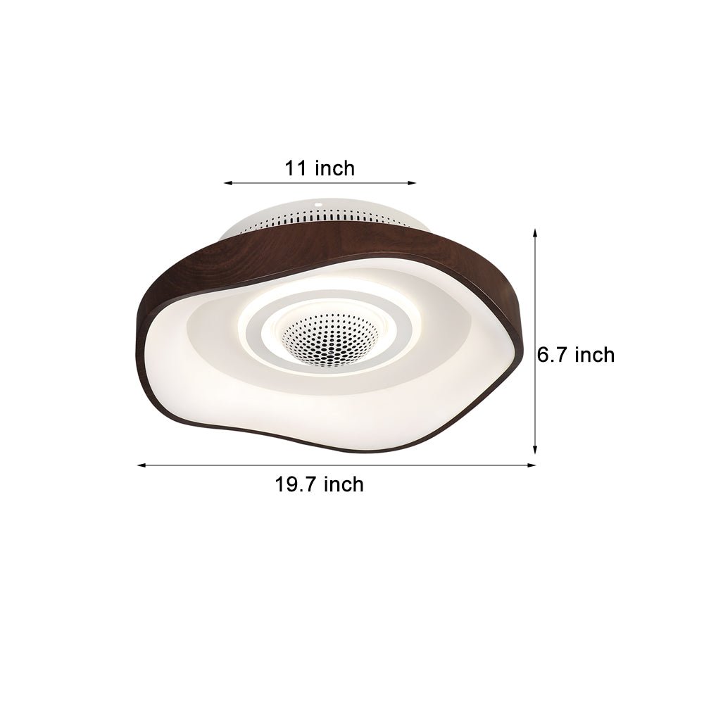 [Open-Box]20'' Modern Round Bladeless Ceiling Fan with Dimmable LED Light
