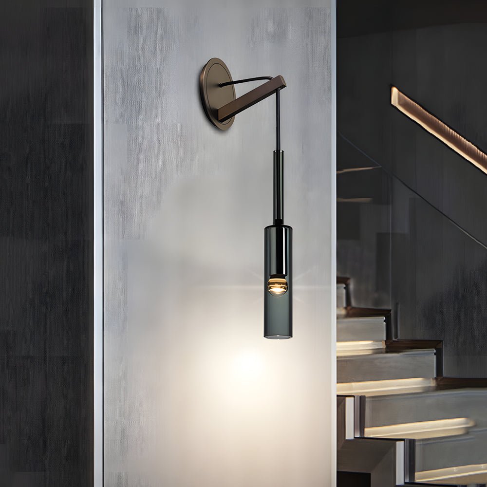 [Open-Box]Nordic Copper Finish Wall Lights with Suspending Cord Stairway Wall Mounted Sconce