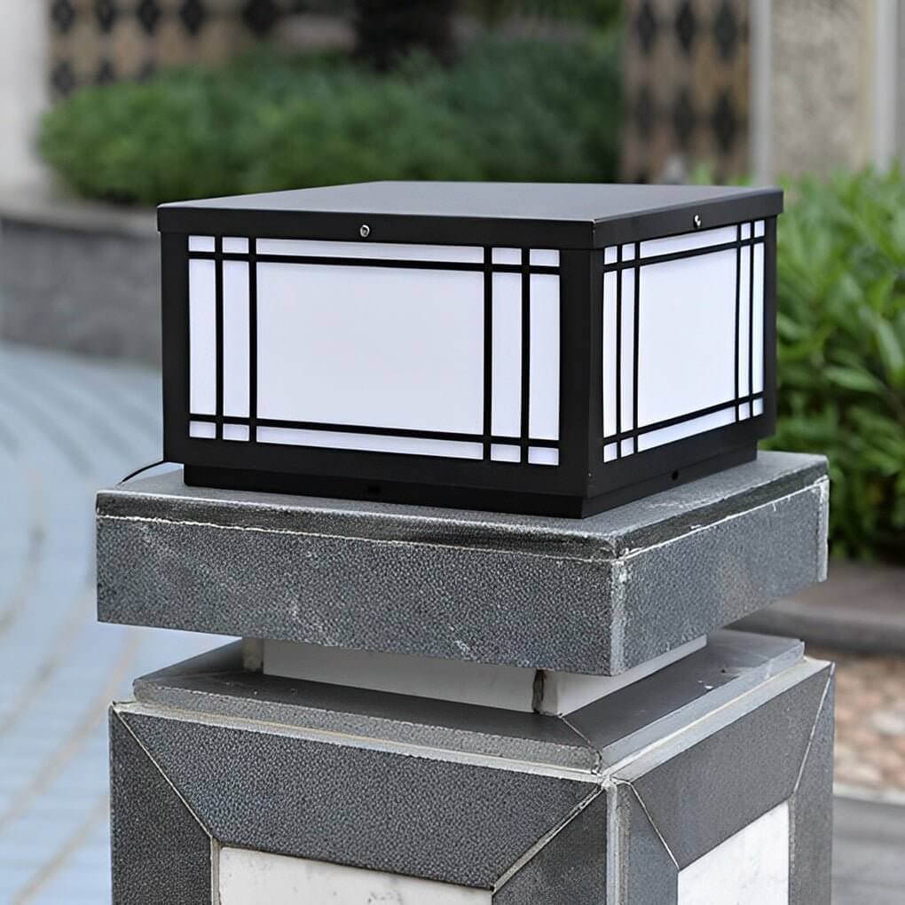 [Open-Box] Retro Grilles Waterproof LED Fence Post Lights with Remote
