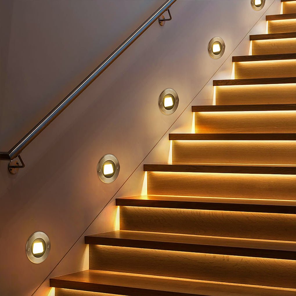 Recessed Deck Step Lights Modern Black LED Metal Light