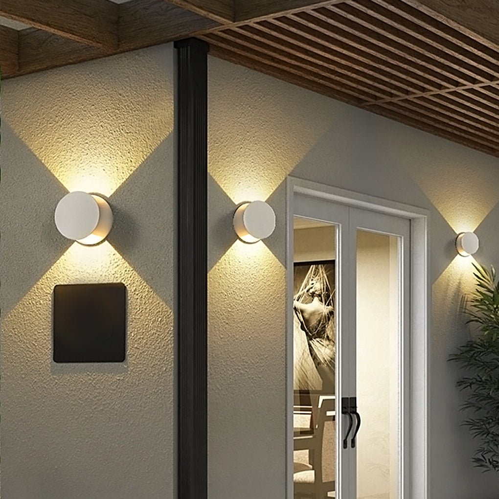 Up and Down Wall Lights Round Waterproof LED Light