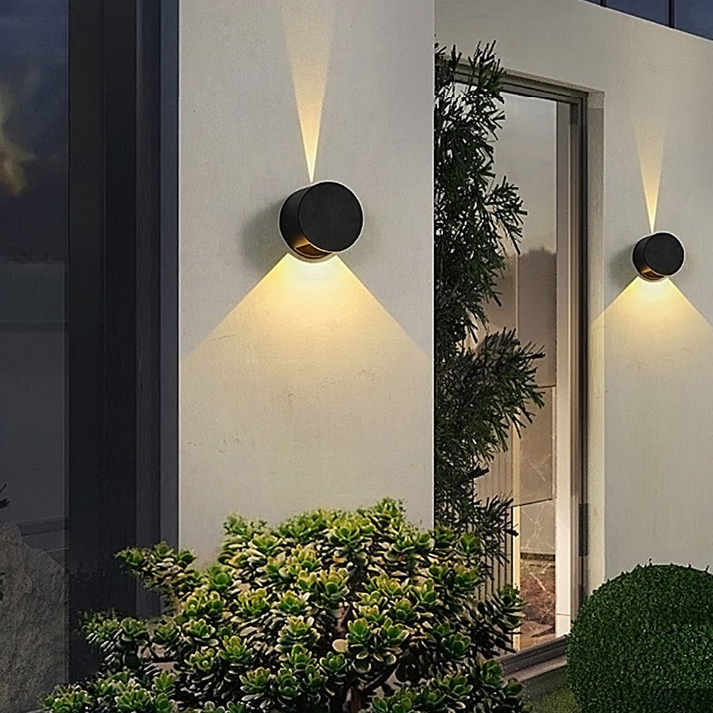 Up and Down Wall Lights Round Waterproof LED Light
