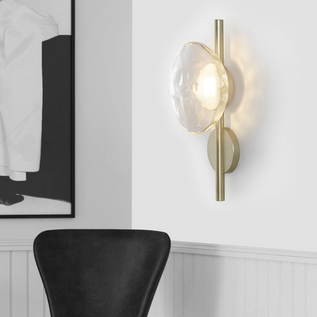Wall Lamp with Diffused Light Modern Round Glass Shell Light