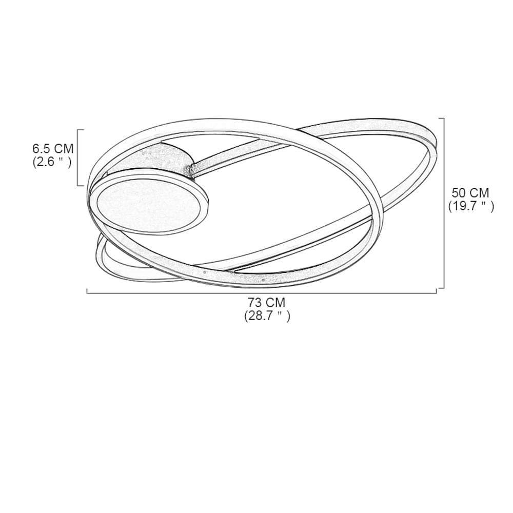 Modern Black Ring Ceiling Light: Interlocking LED Fixture