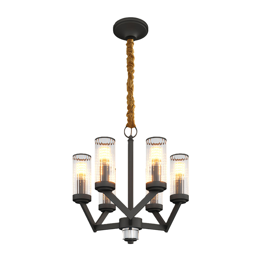 Glass Drop Chandelier High-End Luxury Copper Ceiling Light