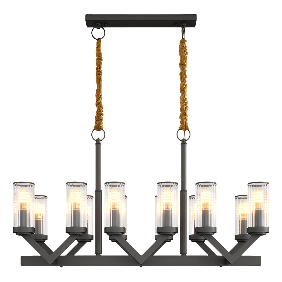 Glass Drop Chandelier High-End Luxury Copper Ceiling Light