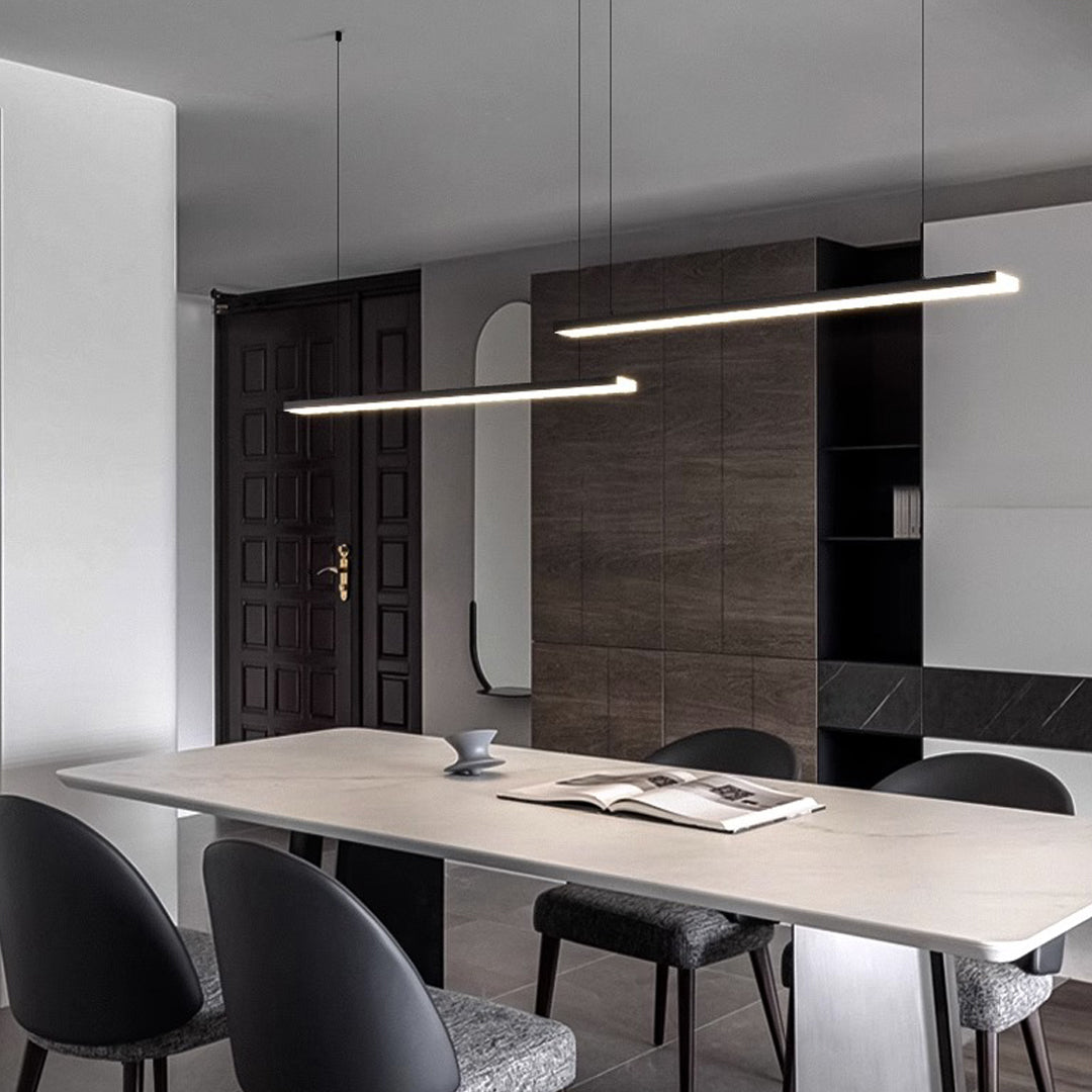 Double Hanging Pendant Lights Minimalist Black Linear Ceiling Light