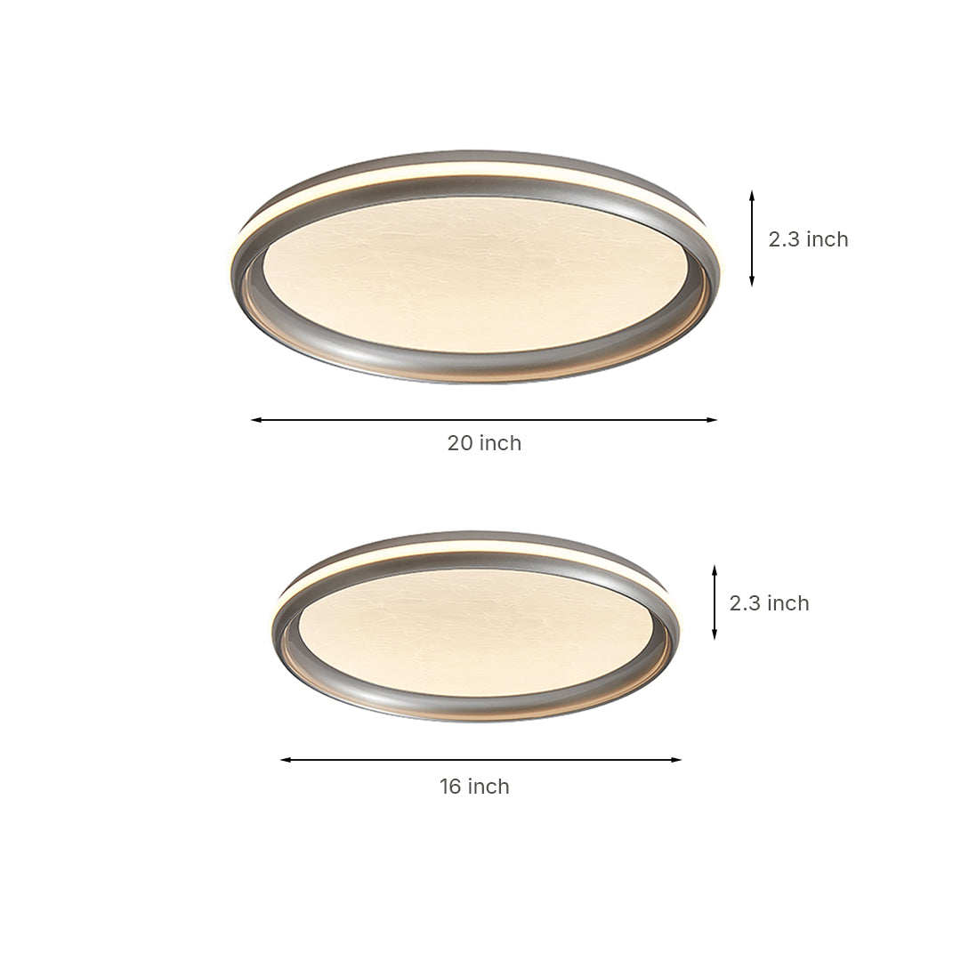 Metal Flush Mount Light Silver Finish White Acrylic Ceiling Light
