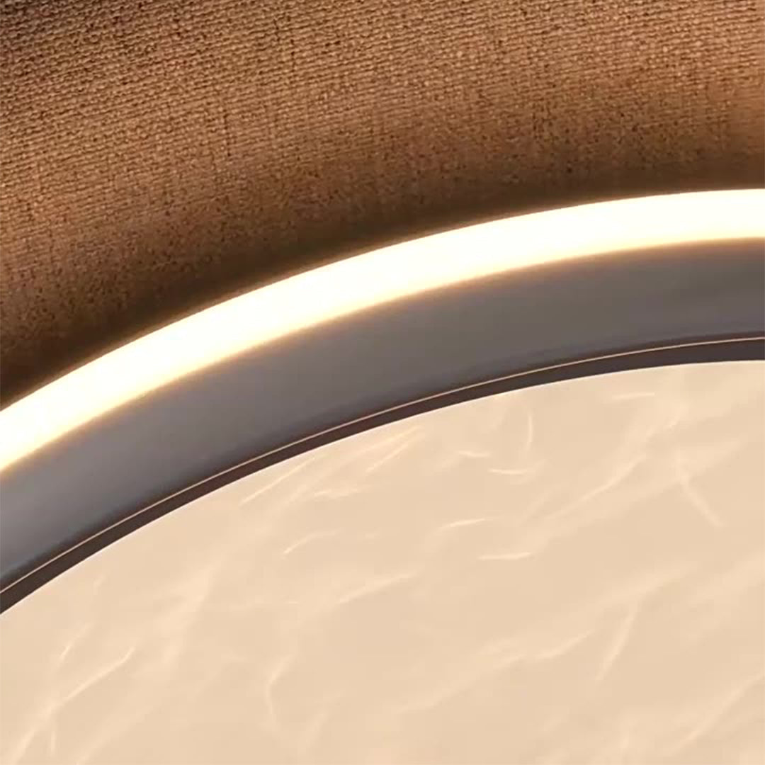 Metal Flush Mount Light Silver Finish White Acrylic Ceiling Light