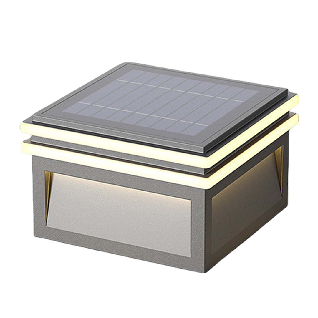 Metal Pillar Lights Minimalist Style Waterproof Square Pier Mount Lamp
