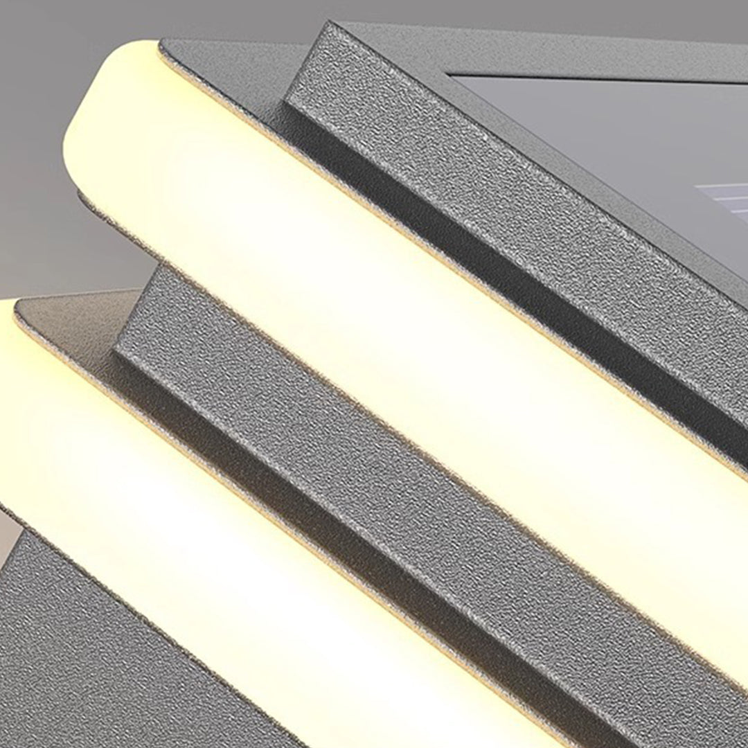 Metal Pillar Lights Minimalist Style Waterproof Square Pier Mount Lamp