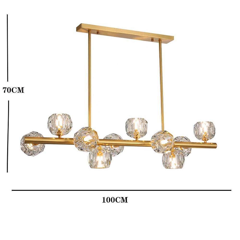 Gold Metal Crystal Chandeliers Globe Cluster LED Ceiling Light