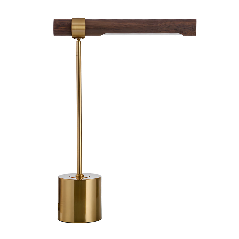 Mid Century Modern Wood and Brass Lamp Linear LED Lamp