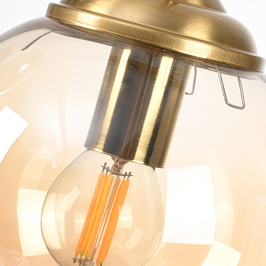Mini Gold Pendant Light Nordic Metal Round Glass Ceiling Light