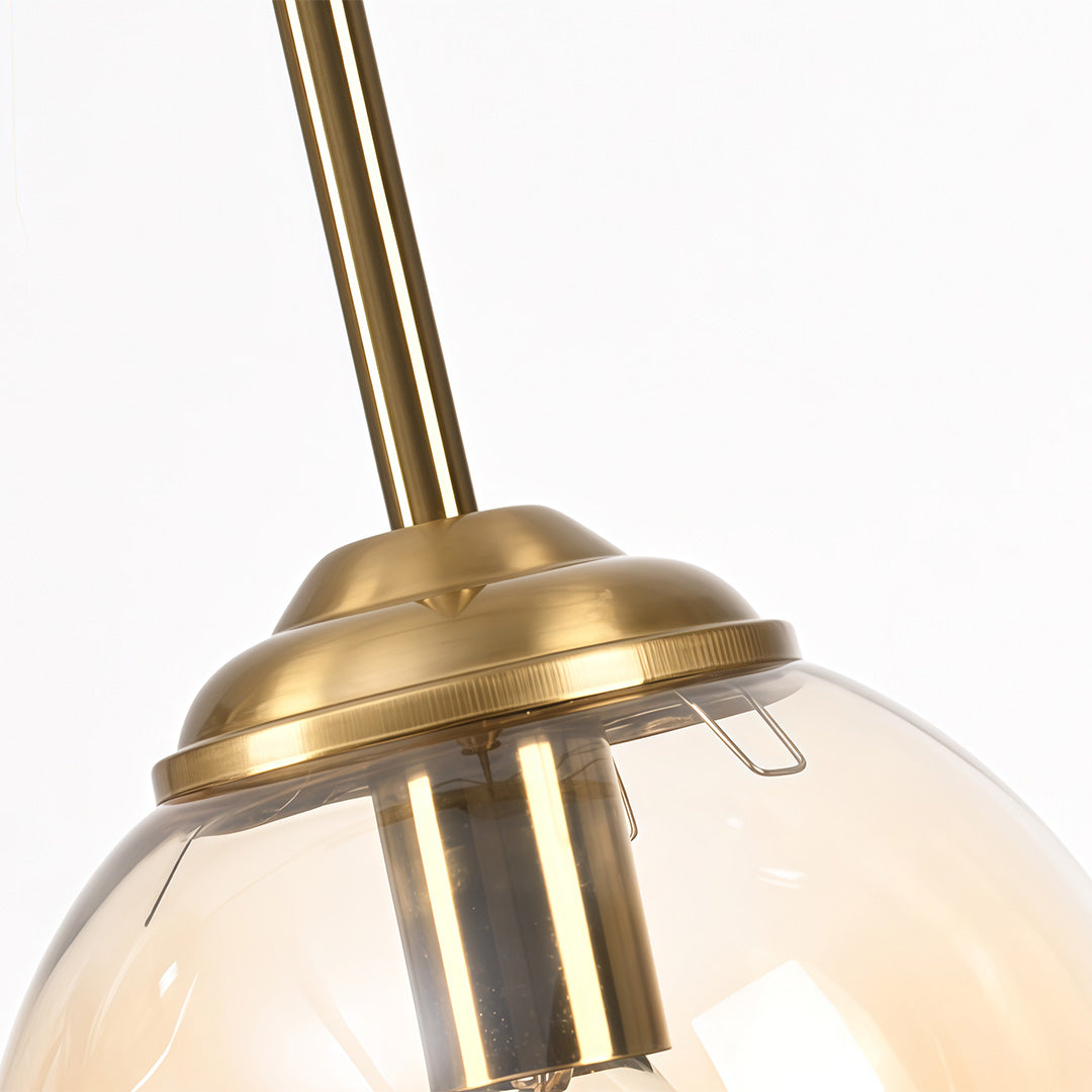 Mini Gold Pendant Light Nordic Metal Round Glass Ceiling Light