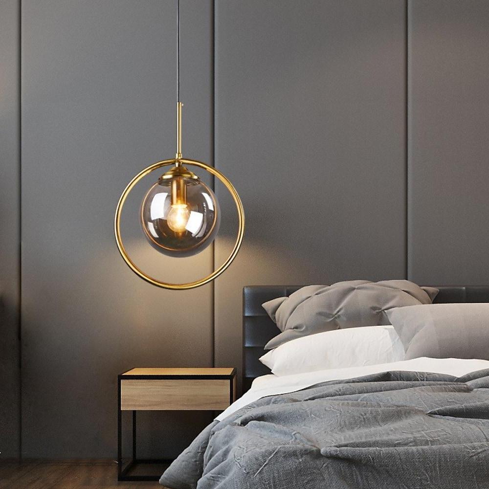 Mini Gold Pendant Light Nordic Metal Round Glass Ceiling Light
