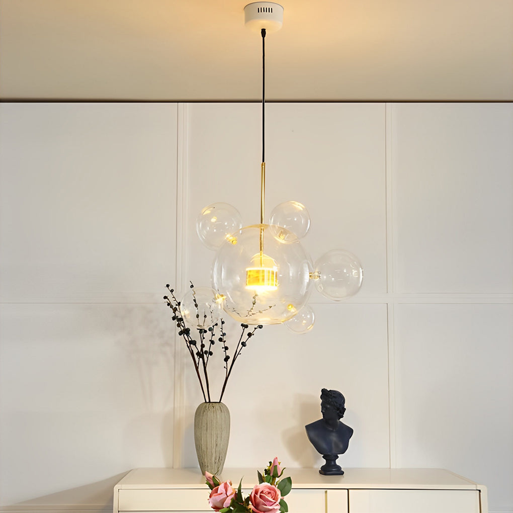Clear Bubble Chandelier Modern Aluminum Ceiling Light