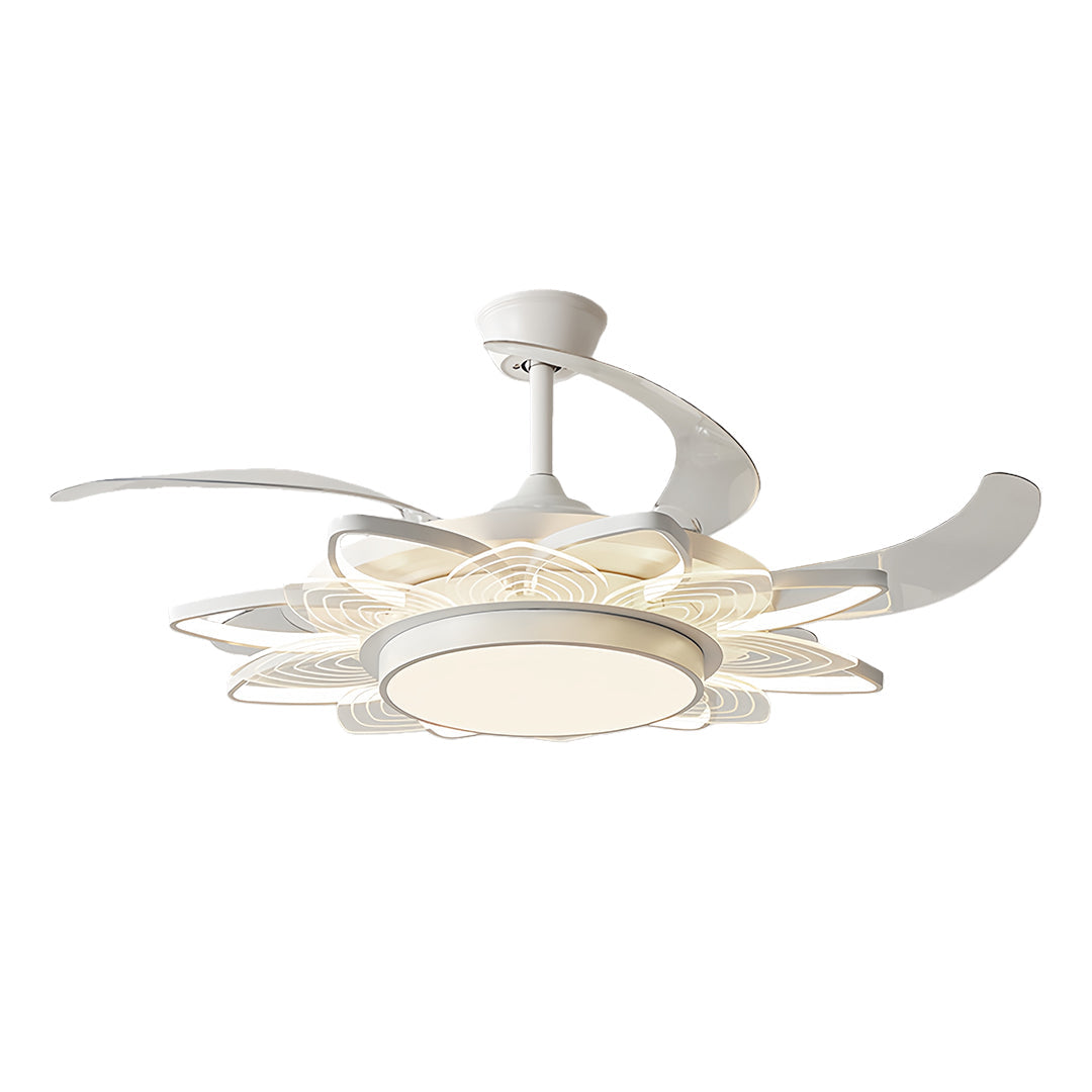Black Modern Ceiling Fan with Light Minimalist Style Iron Body Light
