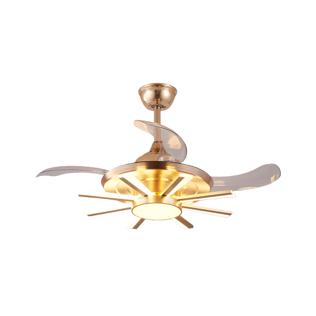 Modern Black Ceiling Fan with Light Luxury Multi-head Iron Body Light