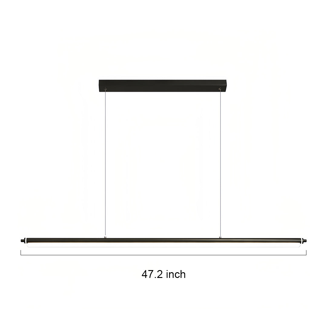 Black Metal Pendant Light Nordic Minimalist LED Linear Ceiling Light