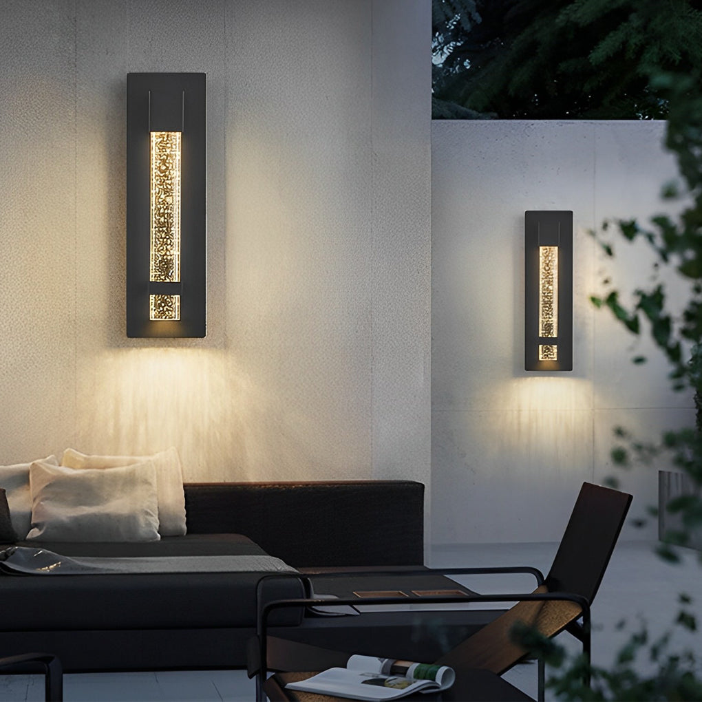Bubble Wall Sconce Waterproof Modern Black Crystal Glass Outdoor Light