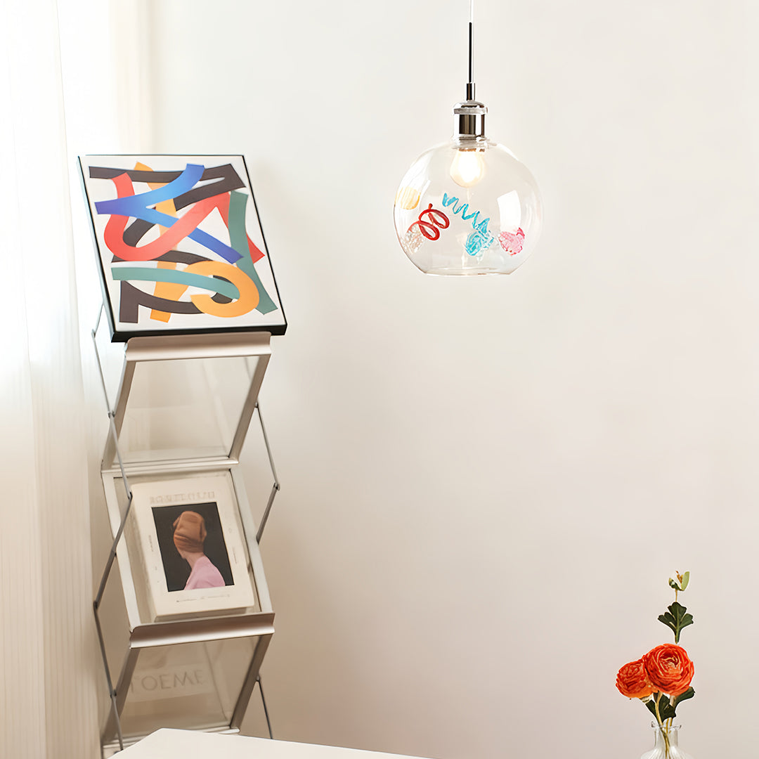 Colorful Glass Pendant Lights Creative Geometric Dec Ceiling Light