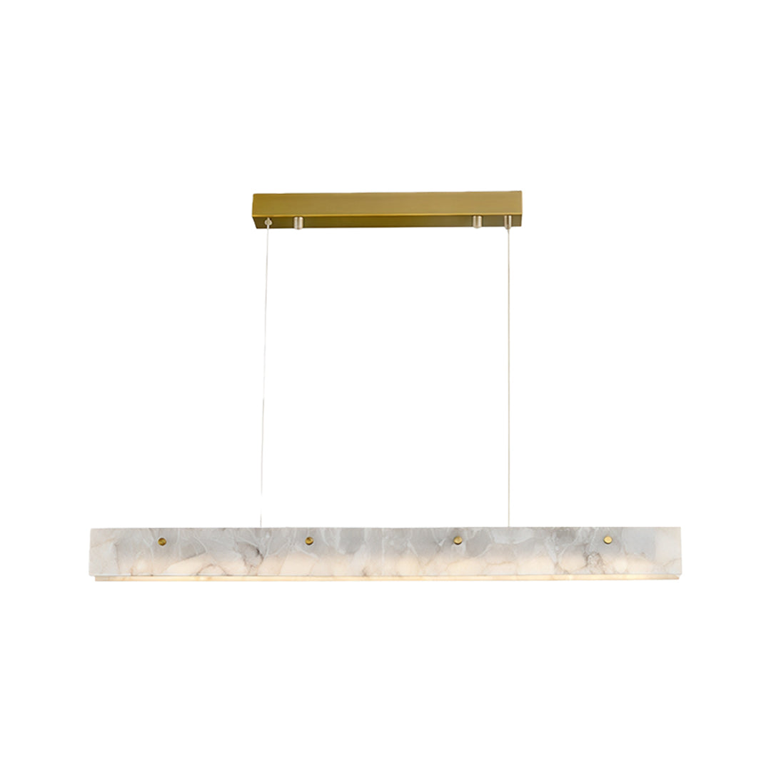 Copper Metal Pendant Light Linear Cloud Stone Ceiling Light