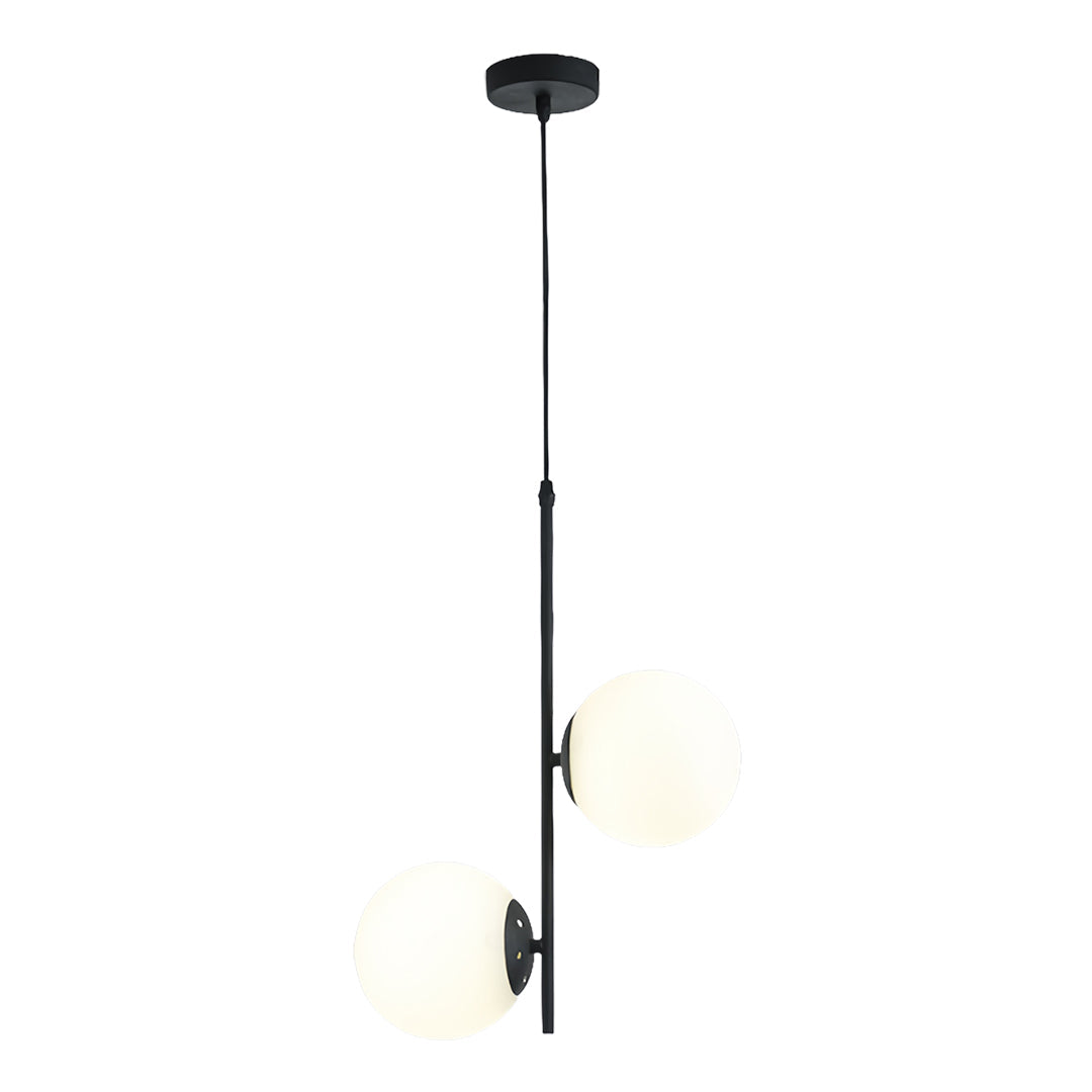 Glass Hanging Pendant Lights Minimalist Double Globes Ceiling Light