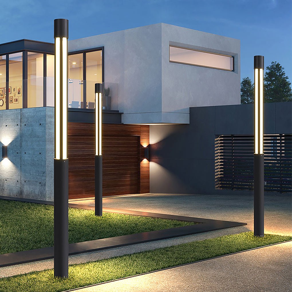 Residential Bollard Lights Modern Cylindrical LED Landscape Light