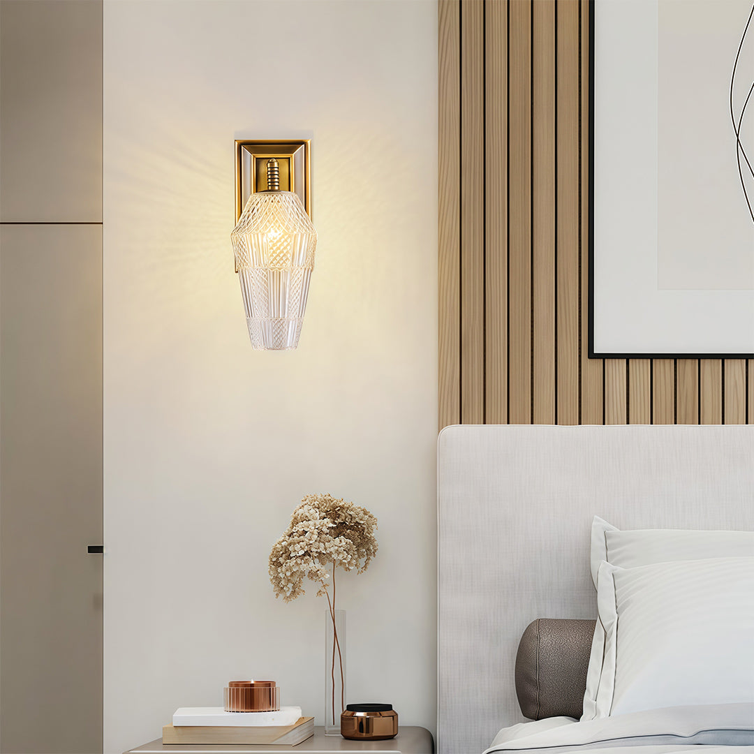 LED Wall Sconce Lights French Retro Style Brass Lamp