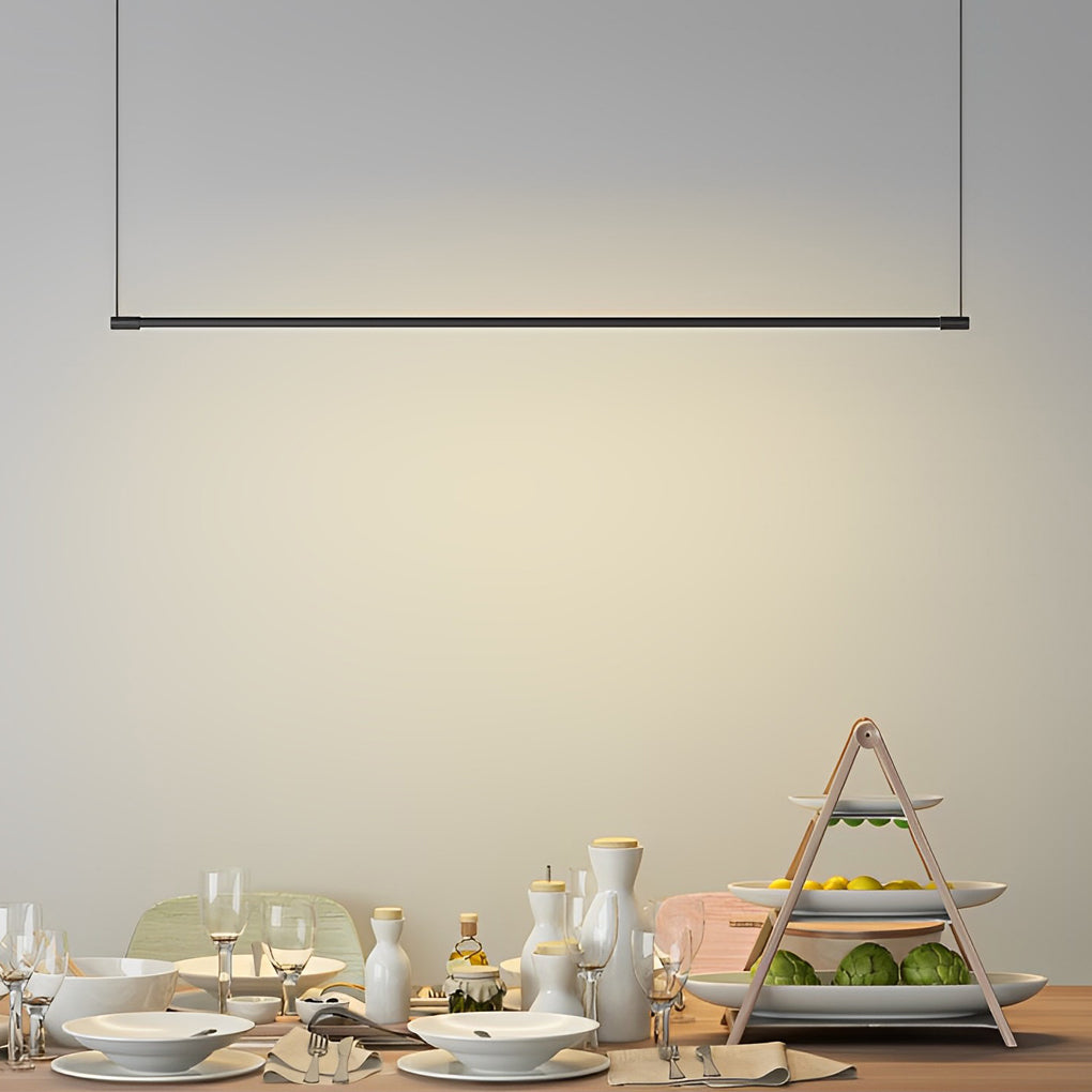 Linear Pendant Light Fixture Minimalist LED Black Ceiling Light