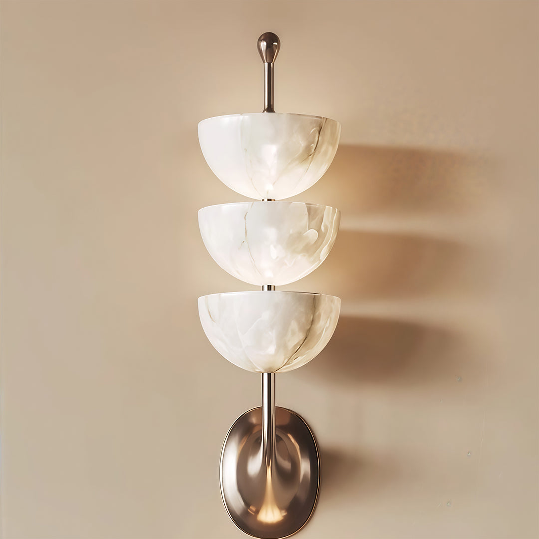 Modern LED Wall Lights Minimalist Copper Marble Lamp