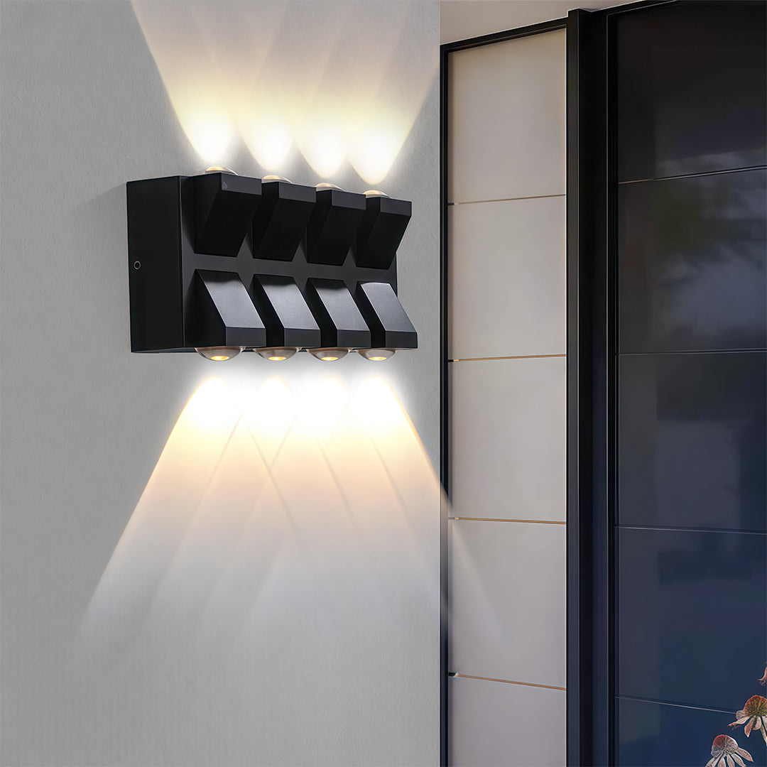 Outdoor Wall Lights Black LED Waterproof Bidirectional Lamp