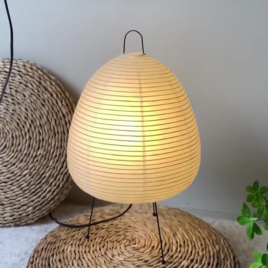 Rice Paper Table Lamps Minimalist Wabi-Sabi Design Light