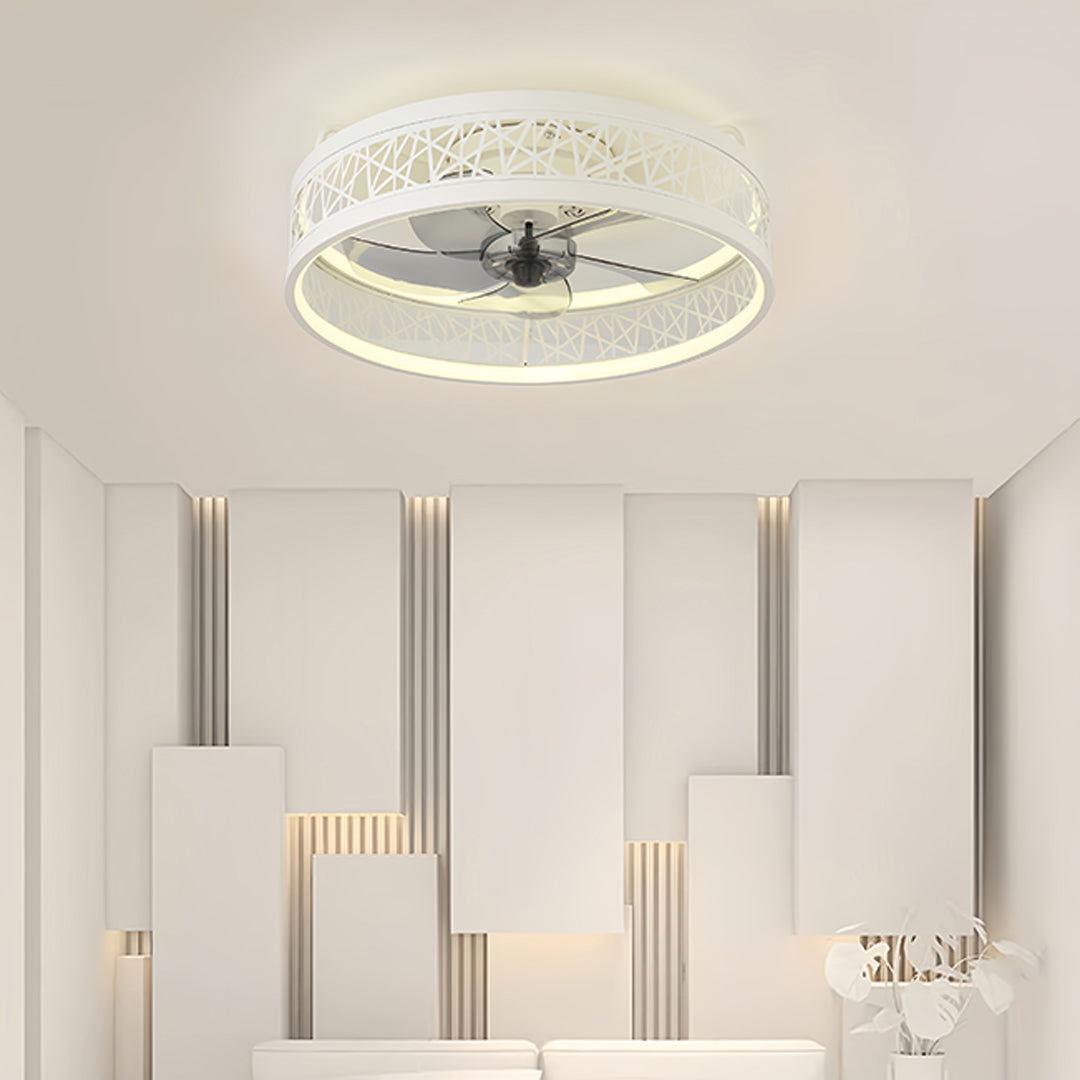 Round Ceiling Fan with Light Nordic Ultra Thin Integrated Fan Light