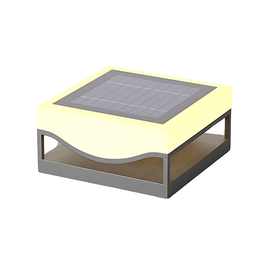 Contemporary Outdoor Pillar Lights Waterproof Solar-Powered