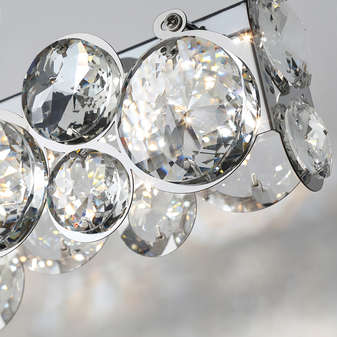 Silver Pendant Light Crystal Design Contemporary Chic Ceiling Light