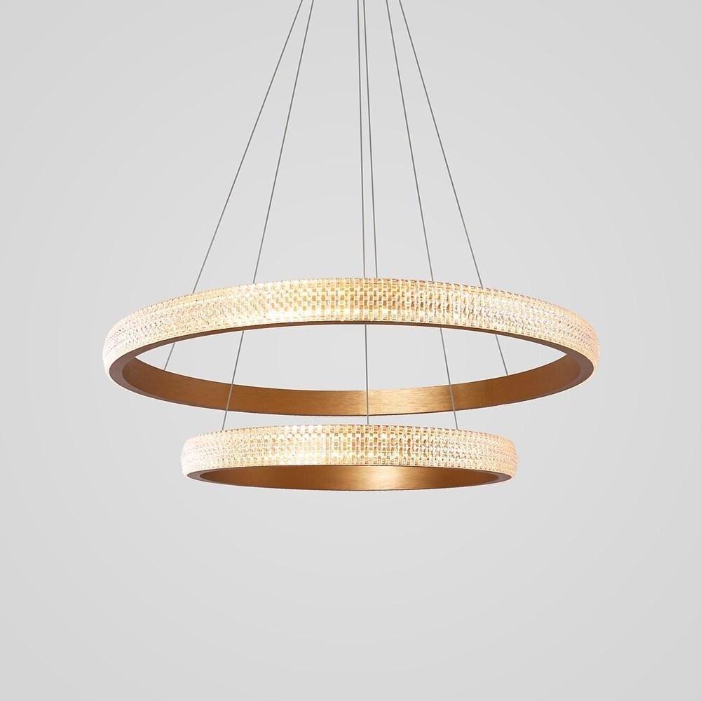 Circle Modern Ring Light Chandelier Aluminum Acrylic Kitchen Ceiling Light