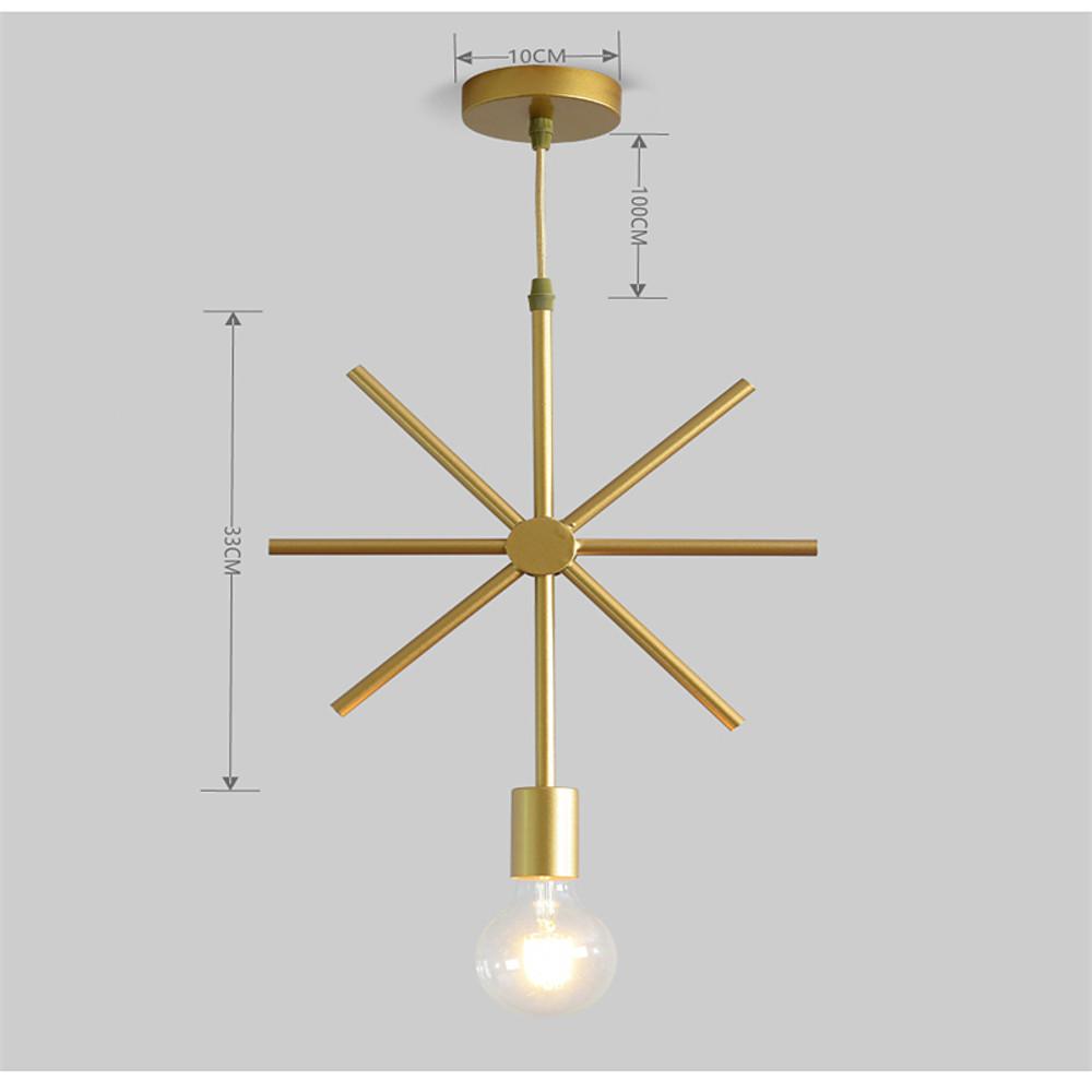 Metal Black and Gold Ceiling Light Rounded Square Pendant Lighting