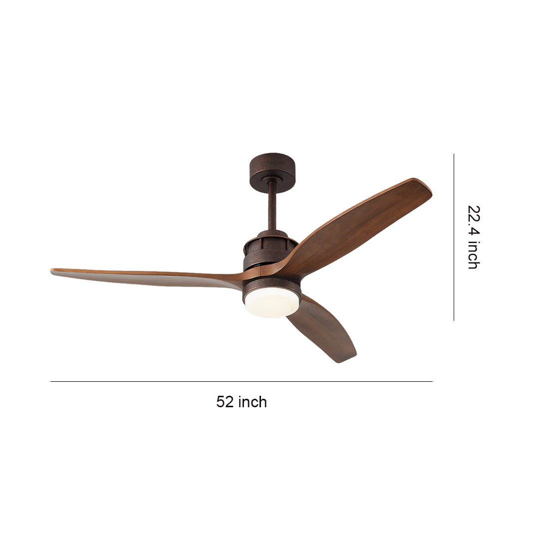 3-Blade Ceiling Fans with Light Remote Control Wood Fandelier