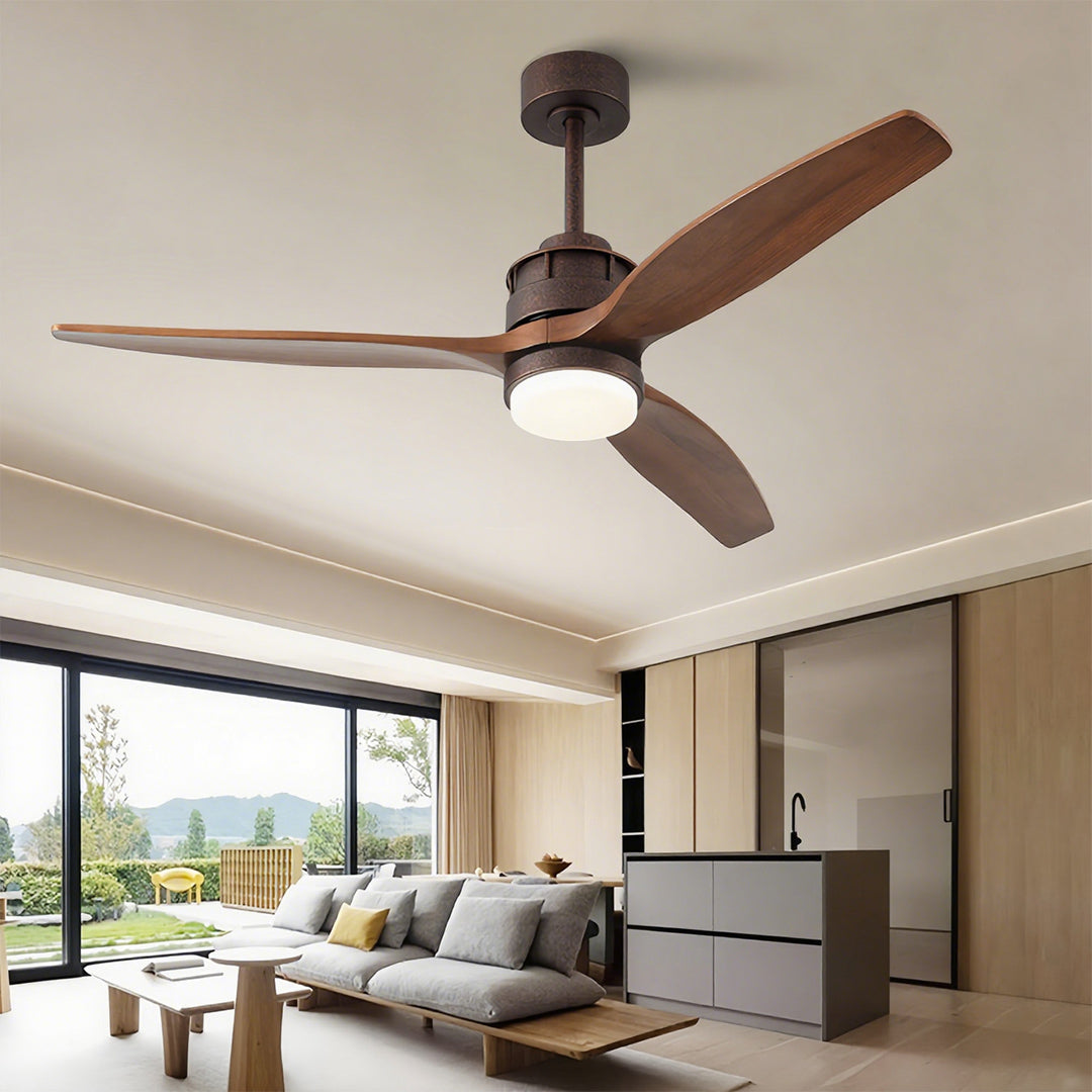 3-Blade Ceiling Fans with Light Remote Control Wood Fandelier