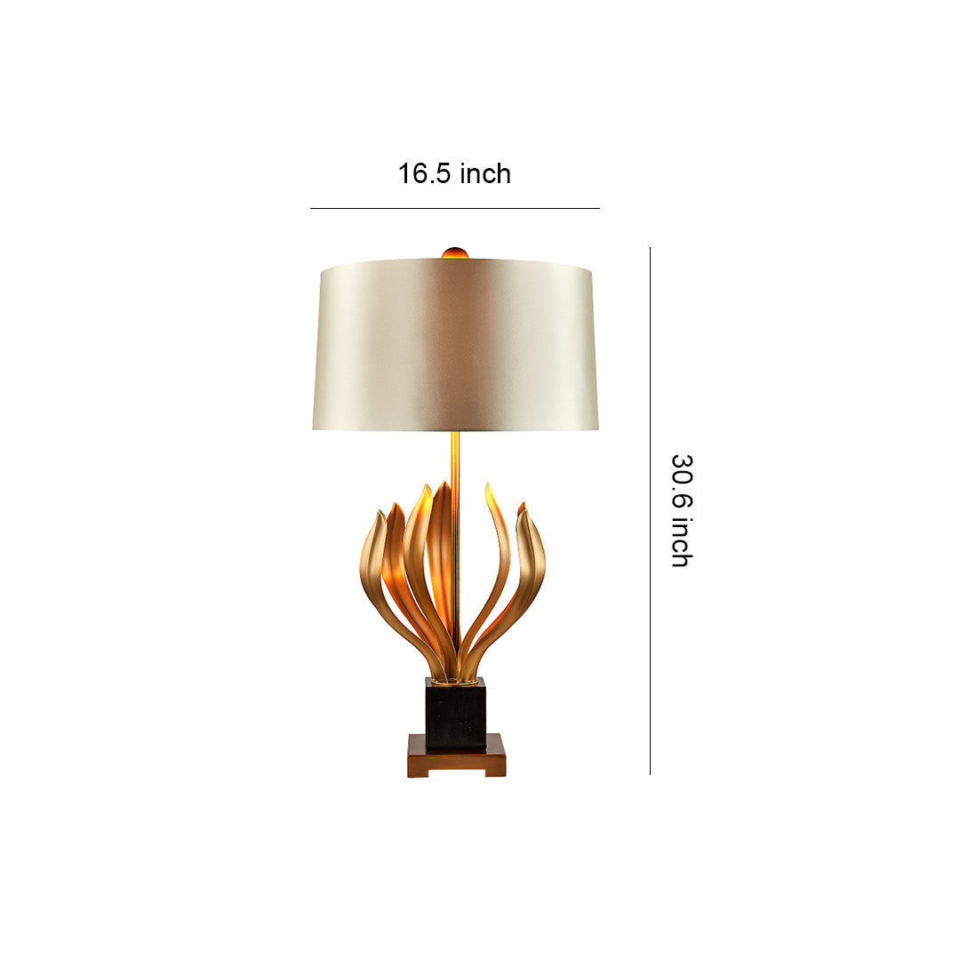Vintage Metal Fabric Shade Table Lamp