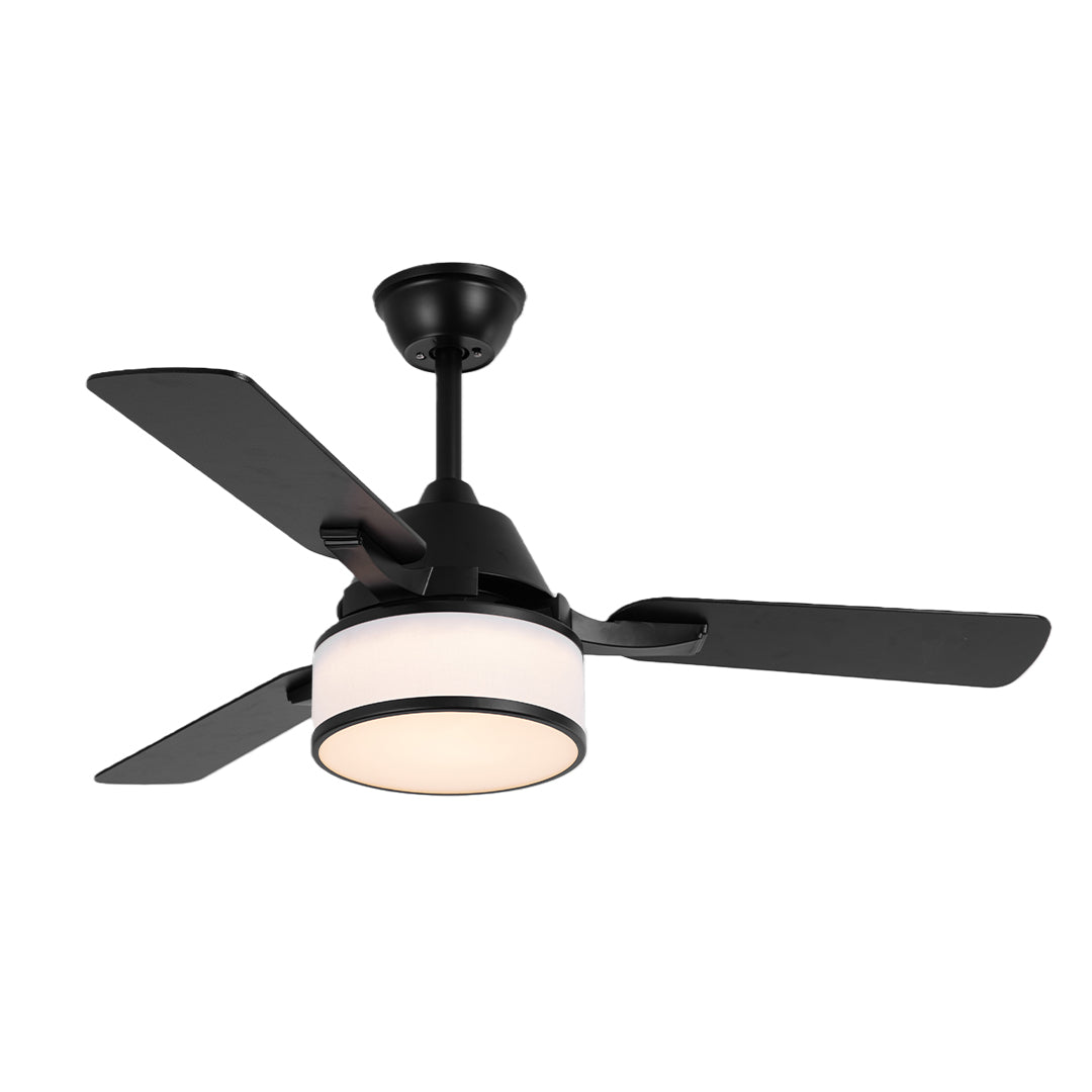 Ceiling Fans with Lights European Retro Fabric Shade Fan Lamp